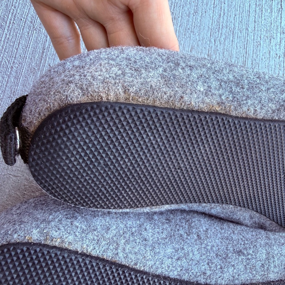 Mahabis Classic Wool Felt Indoor Outdoor Slippers Gray EU38 US 7.5 - Picture 4 of 10